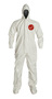 DuPont™ Medium White Tychem® 4000 12 mil Chemical Protective Coveralls (With Hood, Elastic Wrists And Attached Socks)
