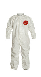 DuPont™ 5X White Tychem® 4000, 12 mil Chemical Protective Coveralls With Elastic Wrists And Ankles