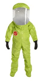 DuPont™ Medium Yellow Tychem® 10000, 28 mil Encapsulated Level A Chemical Protective Suit With Flat Back And Front Entry