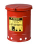 Justrite® 6 Gallon Red Galvanized Steel Oily Waste Can