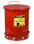 Justrite® 14 Gallon Red Galvanized Steel Oily Waste Can