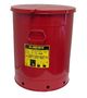 Justrite® 21 Gallon Red Galvanized Steel Oily Waste Can