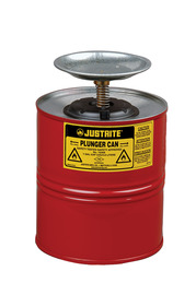 Justrite® 1 Gallon Red Galvanized Steel Safety Plunger Can