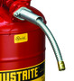 Justrite® 5/8" OD X 9" L Silver Stainless Steel Hose