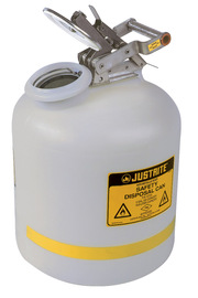 Justrite® 5 Gallon White HDPE Disposal Can