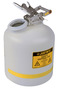 Justrite® 5 Gallon White HDPE Disposal Can