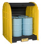 Justrite® 79 Gallon Yellow | Black DrumSheds™ | EcoPolyBlend™ Polyethylene Pallet