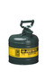 Justrite® 2 Gallon Green Galvanized Steel Safety Can