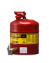 Justrite® 5 Gallon Red Galvanized Steel Safety Shelf Can