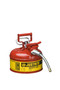 Justrite® 1 Gallon Red AccuFlow™ Galvanized Steel Safety Can