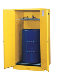 Justrite® 55 Gallon Yellow Sure-Grip® EX 18 Gauge Cold Rolled Steel Safety Cabinet