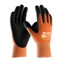 Protective Industrial Products Small MaxiFlex® Ultimate™ 15 Gauge Black Nitrile Palm And Finger Coated Work Gloves With Hi-Viz Orange Lycra And Nylon Liner And Knit Wrist