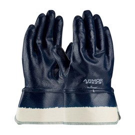Protective Industrial Products Large ArmorLite® Blue Nitrile Full Hand Coated Work Gloves With Natural Cotton Liner And Safety Cuff
