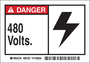 Brady® 3 1/2" X 5" Black/Red/White Permanent Acrylic Polyester Label (5 Per Pack) "480 VOLTS"