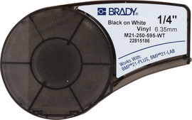Brady® 1/4" X 21' Black/White BMP®71 ToughStripe® Permanent Acrylic Vinyl Label (21 ft Per Cartridge)