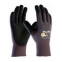 Protective Industrial Products 2X MaxiDry® 18 Gauge Black Nitrile Palm And Finger Coated Work Gloves With Purple Nylon And Elastane Liner And Knit Wrist