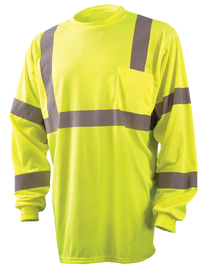 OccuNomix Medium Hi-Viz Yellow Polyester Birdseye Long Sleeve T-Shirt