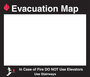 Brady® 15" X 17 1/2" Red and White With Transparent Window Acrylic Sign Holder "EVACUATION MAP IN CASE OF FIRE DO NOT USE ELEVATORS USE STAIRWAYS"