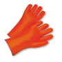 Protective Industrial Products Large Orange Foam Lined PVC Chemical Resistant Gloves