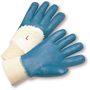 Protective Industrial Products Small PIP® Blue Nitrile Palm, Finger And Knuckles Coated Work Gloves With Natural Cotton Liner And Knit Wrist