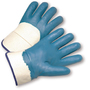 Protective Industrial Products Large PIP® Blue Nitrile Palm, Finger And Knuckles Coated Work Gloves With Natural Cotton Liner And Safety Cuff