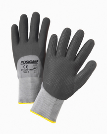 Protective Industrial Products X-Large PosiGrip® 15 Gauge Black Nitrile Palm, Finger And Knuckles Coated Work Gloves With Gray Nylon And Spandex Liner And Knit Wrist