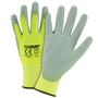 Protective Industrial Products Large G-Tek® PosiGrip® 13 Gauge Gray Polyurethane Palm And Finger Coated Work Gloves With Hi-Viz Yellow Polyester And Spandex Liner And Knit Wrist