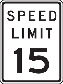 Accuform Signs® 24" X 18" Black/White Engineer Grade Reflective Aluminum Parking and Traffic Sign "SPEED LIMIT 15"