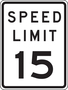 Accuform Signs® 24" X 18" Black/White Engineer Grade Reflective Aluminum Parking and Traffic Sign "SPEED LIMIT 15"