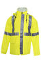 National Safety Apparel Large Hi-Viz Yellow 30" Arc H2O™ Cotton And Polyurethane Coat