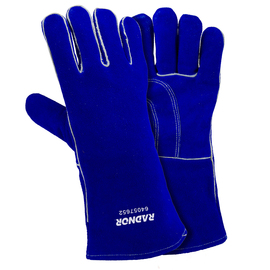 RADNOR™ Large 14" Blue Premium Cowhide Cotton/Foam Lined Welders Gloves
