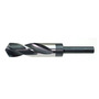 Drillco Nitro Series 1000A 1 1/4" X 6" Bright And Black HSS S&D Drill Bit With 1/2" Reduced Shank And 3" Spiral Flute