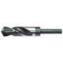 Drillco Series 1000E 33/64" X 6" Bright And Black HSS General Purpose S&D Drill Bit With 1/2" Flat Reduced Shank And 3" Spiral Flute