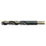 Drillco Nitro Series 1045N 1/2" X 5" Black And Gold Oxide HSS General Purpose Jobber Length Drill Bit With 3/8" Reduced Shank And 3 3/8" Spiral Flute (6 Per Pack)