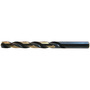 Drillco Nitro Series 400N 1/4" X 4" Black And Gold Oxide HSS Heavy Duty Jobber Length Drill Bit With Straight Shank And 2 3/4" Spiral Flute