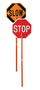 Cortina Safety Products 24" X 24" X 105" Red and White ABS Traffic Paddle "Stop/Slow"