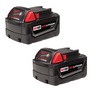 Milwaukee® M18™ REDLITHIUM™ 18 Volt 3 Amp Hour Battery (Two Pack)