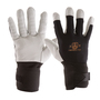 IMPACTO®  2X Black And White Air Glove® Nylon And Pearl Leather Anti-Vibration Gloves Full Finger With Hook And Loop Cuff