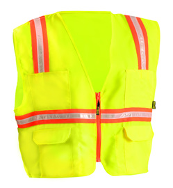 OccuNomix S Hi-Viz Yellow Value™ Economy Lightweight Polyester Vest With Front Zipper Closure