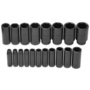 Stanley® 1/2" X 3/8" - 1 1/2" Black Oxide Proto® Torqueplus™ 19 Piece 6 Point Deep Impact Socket Set (Includes 9" And 17" Socket Bar And (19) Clips)