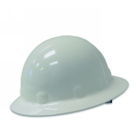 Honeywell White Fibre-Metal® E-1 Thermoplastic Full Brim Hard Hat With Ratchet/8 Point Ratchet Suspension