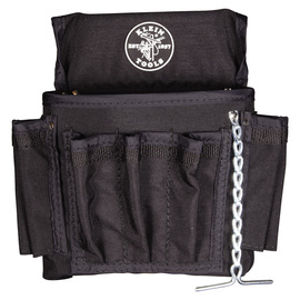 Klein Tools 11'' X 12'' Black Cordura® Nylon PowerLine® 18 Pocket Electrician's Tool Pouch With Chain Tape Thong