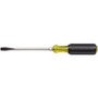 Klein Tools 13 7/16" Silver/Yellow/Black Chrome Plated Steel Cushion-Grip Screwdriver With Rubber Handle
