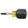 Klein Tools 3 7/16" Silver/Yellow/Black Chrome Plated Steel Cushion-Grip Screwdriver With Rubber Handle