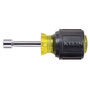 Klein Tools 3 1/2" Silver/Yellow/Black Steel Cushion-Grip Nut Driver With Rubber Handle