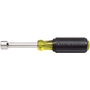 Klein Tools 9 3/8" Silver/Yellow/Black Steel Cushion-Grip Nut Driver With Rubber Handle
