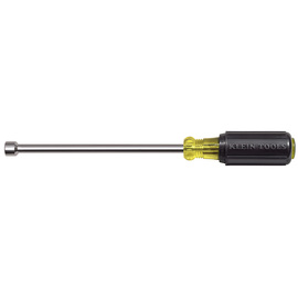 Klein Tools 9 3/4" Silver/Yellow/Black Steel Cushion-Grip Nut Driver With Rubber Handle