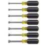 Klein Tools 6 3/4" Silver/Yellow/Black Steel Cushion-Grip Nut Driver Set