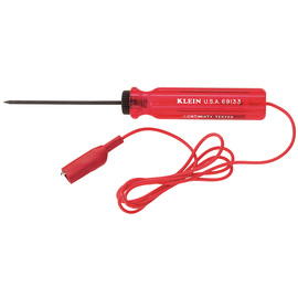 Klein Tools 43 1/4" Red Continuity Tester With 36" Alligator Clip Test Lead, AAA Battery And 4" Long Handle
