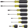 Klein Tools 1/4" - 3/16" Silver/Yellow/Black Steel Cushion-Grip Screwdriver Set With Rubber Handle